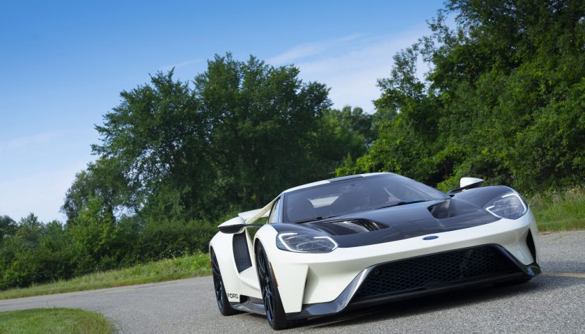 Preproduction 2022 Ford GT Heritage Edition.  